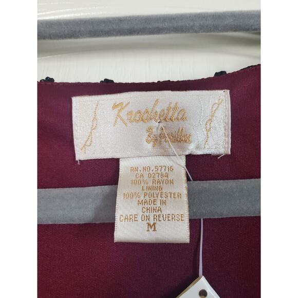 Kroshetta By Papillon Handmade Witchy Crochet Beaded Fringe Midi Dress Sz Medium - Picture 2 of 12